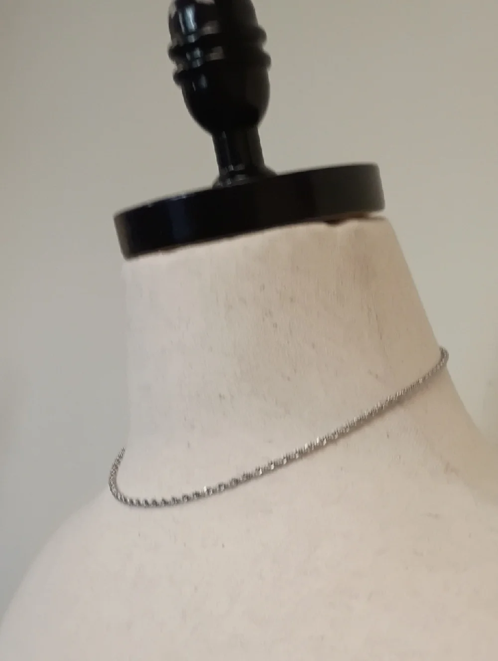 Silver Tone Rope Chain Choker Necklace Minimal Layering Short Chain